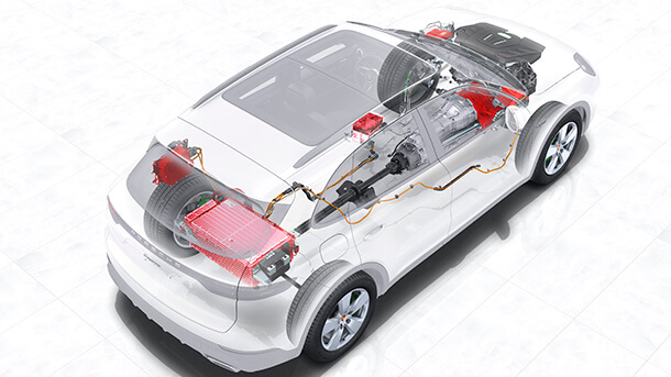 מבחן דרכים פורשה קאיין PHEV - 750 אלפי שקלים, באדום - כל מה שחשמלי. עם 70 קג"מ תוספת המשקל של הסוללות לא ממש מורגש. צילום: פורשה