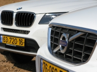 מבחן רכב משווה וולוו XC60 מול ב.מ.וו X3. ב.מ.וו X3 ו-וולוו XC60 מתחילים מכ-300,000 שקלים ועד כמעט 380 אלפים בגרסאות שנבחנו. צילום: רוני נאק