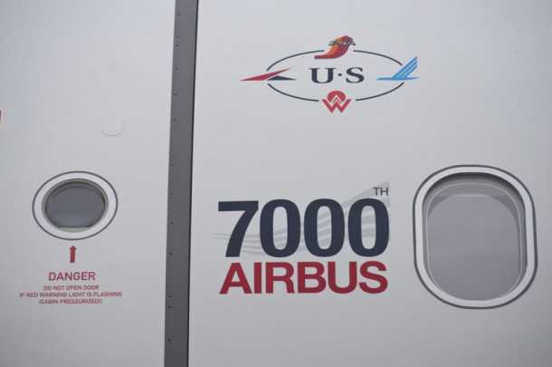 איירבס 321 מספר 7000 נמסר ללקוח US AIRWAYS פחות משנתיים מאז שנמסר המטוס ה-6000. צילום: AIRBUS