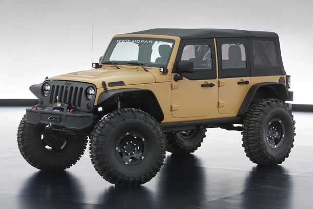 Jeep Wrangler Sand Trooper II. כל הדברים הטובים מקטלוג MOPAR יחד עם 55 קג"מ וסרנים פורטליים. צילום: JEEP