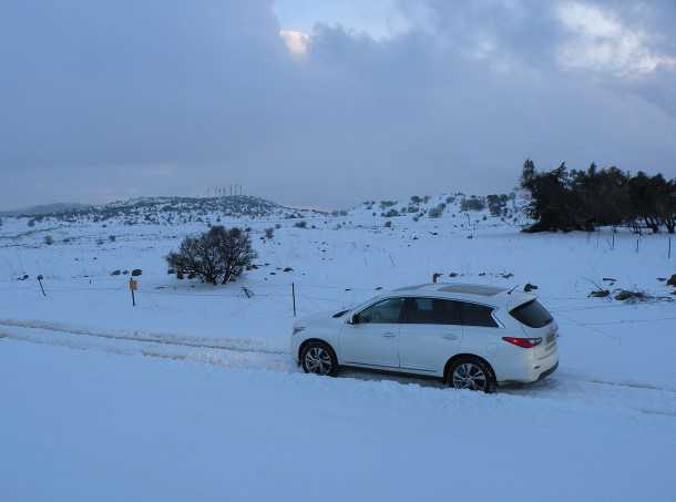 מבחן רכב אינפיניטי QX60. איזה יופי...השלג הכוונה. כמעט שכבר שכחנו ממנו. צילום: ניר בן זקן