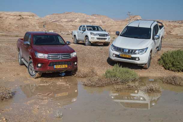 מבחן משווה טויוטה היילקס מול מיצובישי טריטון מול איסוזו דימקס. איזה מהם הוא הטנדר הטוב בישראל? צילום: נועם עופרן