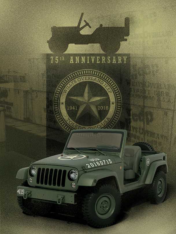 jeep wrangler 75 year edition - רנגלר מינימאליסטי לציון 75 שנים למותג ג'יפ. צילום: JEEP