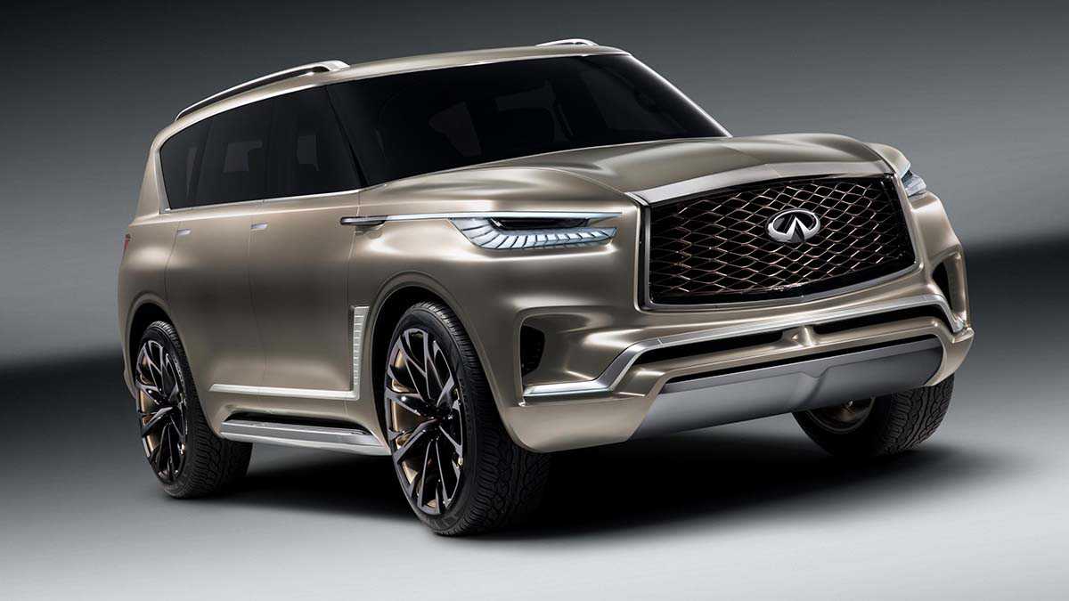 infiniti qx80 מונוגרף - קונספט לבחינת השפה העיצובית העתידית של מותג אינפיניטי וכן לגשש האם יש מקום לרכב פנאי ענקי - כמו שיש כיום בארה"ב - בהיצע העתידי. צילום: אינפיניטי