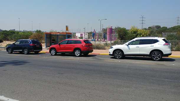 מבחן השוואתי רכבי פנאי 7 מושבים. סקודה קודיאק מול מיצובישי אאוטלנדר מול ניסאן אקסטרייל. צילום: רוני נאק