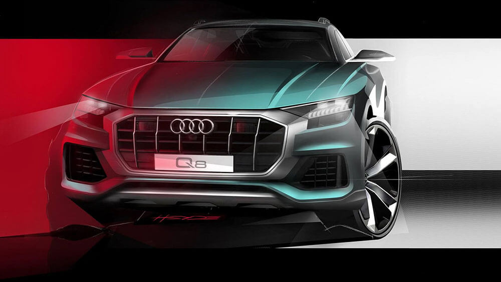 AUDI משחררת טיזר של רכב פנאי-קופה גדול על בסיס אאודי Q7 - אמור להתמודד מול דגמים מקבילים של ב.מ.וו ו-מרצדס. איור: אאודי