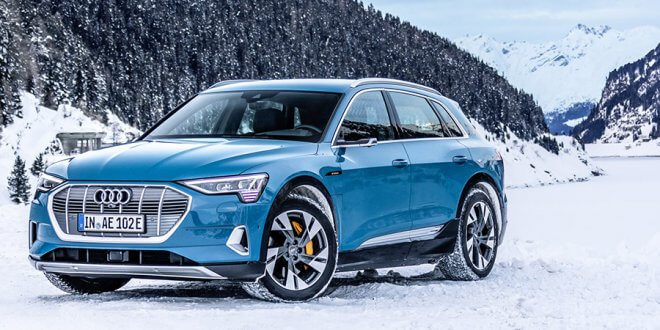 Audi e-tron - נתוני הטווח הרשמיים לפי ה-EPA בארה"ב עומדים על כ-330 קילומטרים. צילום: AUDI