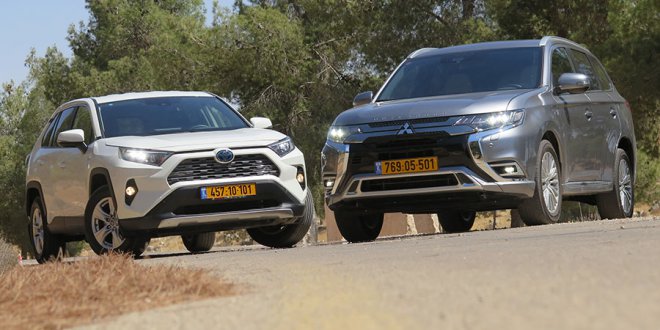 מבחן השוואתי היברידיות. טויוטה RAV4 מול מיצובישי אאוטלנדר PHEV. צילום: רוני נאק